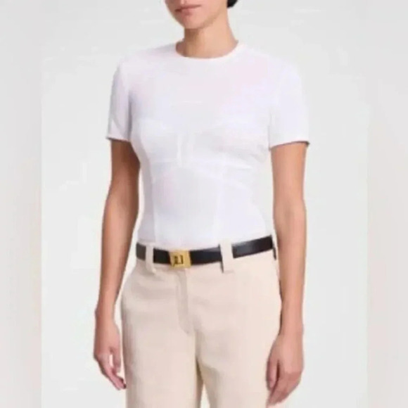 A.L.C Beau Seamed Short-Sleeve Top B1771 - Picture 1 of 5
